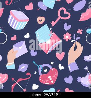 Imprimé festif Saint Valentin Illustration de Vecteur