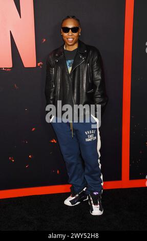 Hollywood, Californie, États-Unis. 03rd Apr, 2024. Lena Waithe assiste à la première de « Monkey Man » de Universal Pictures à Los Angeles au TCL Chinese Theatre le 3 avril 2024 à Hollywood, Californie. Crédit : Jeffrey Mayer/JTM photos/Media Punch/Alamy Live News Banque D'Images