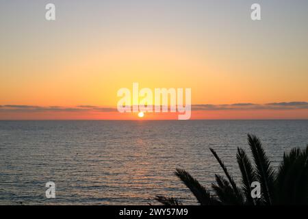 Tôt à la plage de Sotavento, lever de soleil à Costa Calma, Fuerteventura en Espagne Banque D'Images