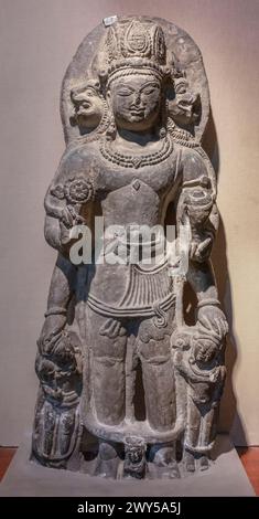 Vishnu, XIIe siècle, pierre, Verinag, Sri Pratap Singh Museum, Srinagar, Cachemire, Inde Banque D'Images