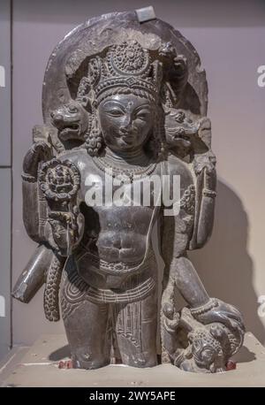 Vishnu, XIIe siècle, pierre, Verinag, Sri Pratap Singh Museum, Srinagar, Cachemire, Inde Banque D'Images