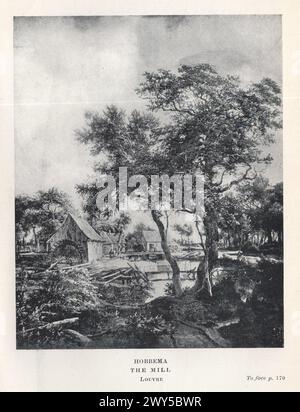 Grands maîtres de la peinture néerlandaise et flamande par W. Done traduit par Margaret L. Clarke , Londres : Duckworth et Co. New York : fils de Charles Scribner 1909 / Hobbema : le Moulin , Louvre Banque D'Images