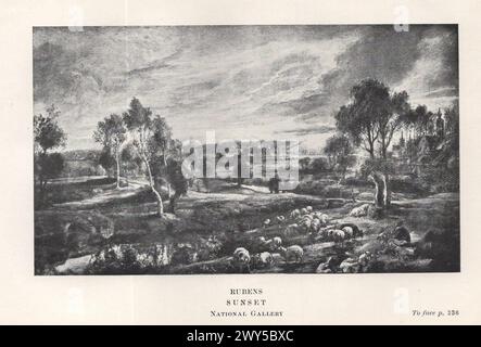 Grands maîtres de la peinture néerlandaise et flamande par W. Done traduit par Margaret L. Clarke , Londres : Duckworth et Co. New York : Charles Scribner's fils 1909 / Rubens : Sunset , National Gallery Banque D'Images