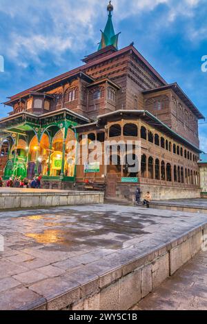 Mosquée Khanqah-e-Moula, Shah-e-Hamadan Masjid, années 1730, Srinagar, Cachemire, Inde Banque D'Images