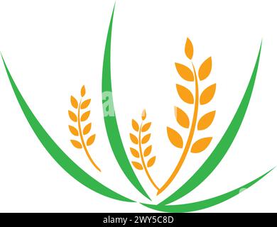 Conception de symbole d'illustration vectorielle d'icône d'agriculture de riz Illustration de Vecteur