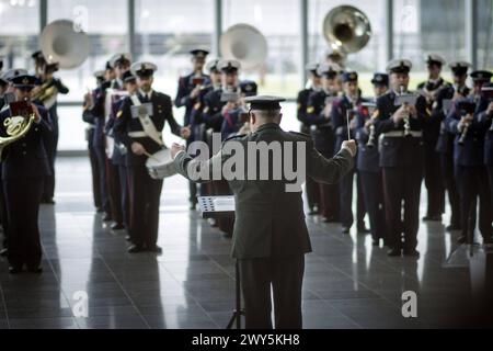 Zeremonie anlaesslich des 75. Jahrestages der Unterzeichnung der Gruendungsurkunde des Nordatlantik-Vertrags. Bruessel, 04.04.2024. Fotografiert im Auftrag des Auswaertigen AMTES. Bruessel Berlgien *** cérémonie à l'occasion du 75e anniversaire de la signature du document fondateur du Traité de l'Atlantique Nord Bruxelles, 04 04 2024 photographie au nom du Ministère des Affaires étrangères Bruxelles Belgique Copyright : xJaninexSchmitzxAAxphotothek.dex Banque D'Images