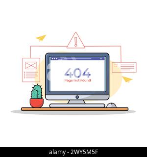 404 illustration vectorielle d'erreur de page. Concept de page introuvable Illustration de Vecteur