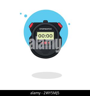 Illustration vectorielle de chronomètre numérique moderne conception de style cartoon plat Illustration de Vecteur