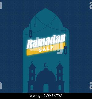 Ramadan Sale Flat Vector Post Design Illustration de Vecteur