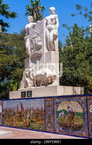 Monumento A la Hermandad Hispanoargentina, Plaza Espana, Mendoza, Province de Mendoza, Argentine. Banque D'Images