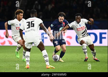 Paris, France. 03rd Apr, 2024. Julien Mattia/le Pictorium - PSG - stade Rennais - demi-finale de la Coupe de France - 03/04/2024 - France/Ile-de-France (région)/Paris - Vitinha à la demi-finale de la Coupe de France entre le PSG et le stade Rennais au Parc des Princes, 03 avril 2024 crédit : LE PICTORIUM/Alamy Live News Banque D'Images