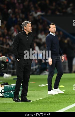 Paris, France. 03rd Apr, 2024. © Julien Mattia/le Pictorium/MAXPPP - Paris 03/04/2024 Julien Mattia/le Pictorium - 03/04/2024 - France/Ile-de-France/Paris - Luis Enrique lors de la demi finale de la coupe de france, entre la PSG et le stade rennais au Parc des Princes, le 03 avril 2024 - valeurs ACtuelles out, no jdd, jdd out, RUSSIA OUT, NO RUSSIA #norussia/03/04/2024 - France/Ile-de-France (région)/Paris - Luis Enrique à la demi-finale de la Coupe de france entre le PSG et le stade Rennais au Parc des Princes, 03 avril 2024 crédit : MAXPPP/Alamy Live News Banque D'Images