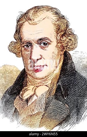 James Watt geb. 30. Januar 1736 à Greenock, Gest. 25. Août 1819 à Heathfield, Staffordshire War ein schottischer Erfinder, Historisch, digital RES Banque D'Images