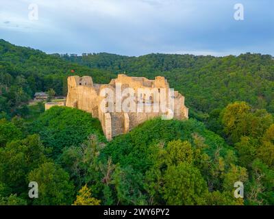 Vue panoramique de la citadelle de Neamt en Roumanie Banque D'Images