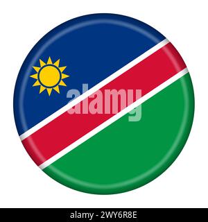 Bouton drapeau Namibie avec chemin de détourage Banque D'Images