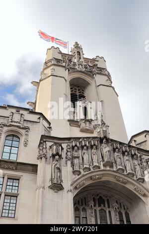 Le Middlesex Guildhall, un bâtiment judiciaire qui abrite la Cour suprême du Royaume-Uni et le Comité judiciaire du Conseil privé Banque D'Images