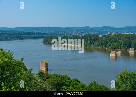 Ancien pont Franz Josef à Novi Sad, Serbie Banque D'Images