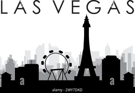 Panorama urbain de LAS VEGAS, ÉTATS-UNIS Illustration de Vecteur