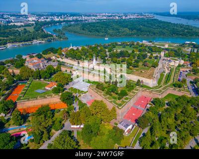 Vue panoramique de la forteresse de Kalemegdan dans la capitale serbe Belgrade Banque D'Images