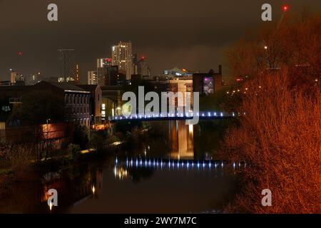 Une vue du cluster de bâtiments Arena Quarter qui est utilisé comme logement étudiant à Leeds City Centre, West Yorkshire, Royaume-Uni Banque D'Images