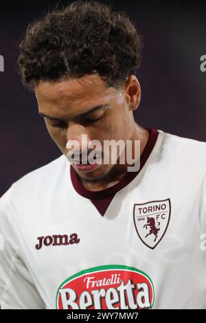 Bologne, Italie. 04th Apr, 2024. Jonathan Silva de Torino lors de la finale du championnat italien de football Primavera Tim Cup 2023/2024 entre Fiorentina Primavera vs Torino Primavera au stade Renato Dall'Ara, Bologne, Italie du Nord, jeudi 1er avril, 2024. sport - Soccer - (photo Michele Nucci crédit : LaPresse/Alamy Live News Banque D'Images