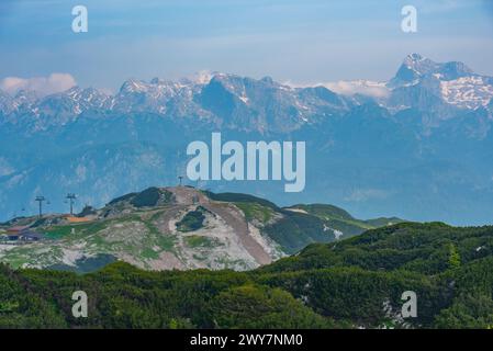 Parc national du Triglav vu du Mont Vogel, Slovénie Banque D'Images