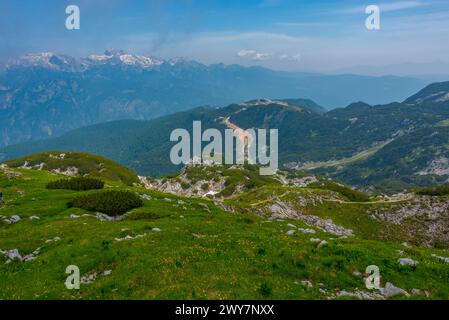 Parc national du Triglav vu du Mont Vogel, Slovénie Banque D'Images