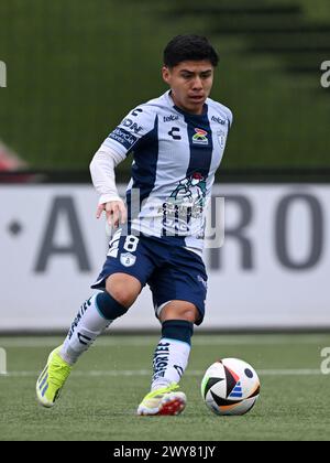 AMSTERDAM - Jesus Salinas de CF Pachuca U17 lors du match Ajax future Cup 2024 entre CF Pachuca O17 et FC Nordsjaelland O17 au complexe sportif de Toekomst le 1er avril 2024 à Amsterdam, pays-Bas. ANP | Hollandse Hoogte | GERRIT VAN COLOGNE Banque D'Images