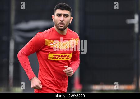 AMSTERDAM - Miran Karim FC Nordsjaelland U17 lors du match Ajax future Cup 2024 entre CF Pachuca O17 et FC Nordsjaelland O17 au complexe sportif de Toekomst le 1er avril 2024 à Amsterdam, pays-Bas. ANP | Hollandse Hoogte | GERRIT VAN COLOGNE Banque D'Images