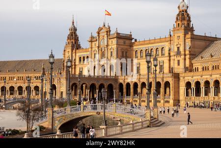 Plaza de España, Séville, Espagne Banque D'Images