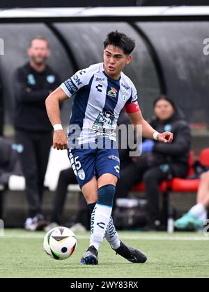 AMSTERDAM - Edwin Soto de CF Pachuca U17 lors du match Ajax future Cup 2024 entre CF Pachuca O17 et FC Nordsjaelland O17 au complexe sportif de Toekomst le 1er avril 2024 à Amsterdam, pays-Bas. ANP | Hollandse Hoogte | GERRIT VAN COLOGNE Banque D'Images