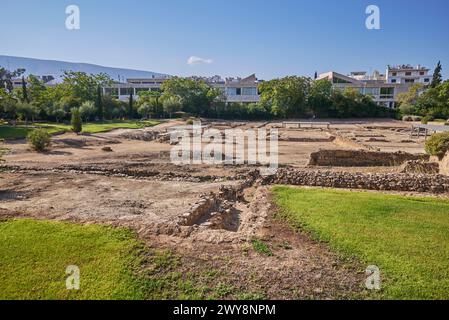 Ancien site archéologique d'Aristote Lyceum Lykeion à Athènes, capitale de la Grèce le 16 août 2023 Banque D'Images