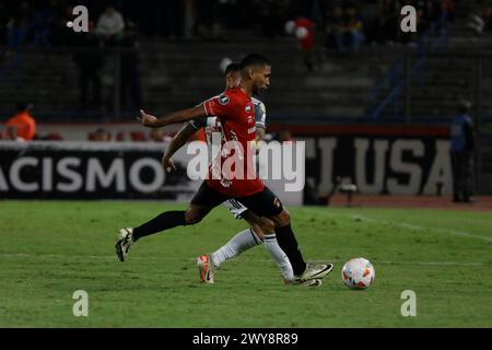 Caracas, Venezuela. 04th Apr, 2024. CARACAS, VENEZUELA - 4 AVRIL : match entre l'Atletico-MG et le Caracas FC dans le cadre du groupe G de la Copa CONMEBOL Libertadores à l'Estadio Olímpico de la UCV le 4 avril 2024 à Caracas, Venezuela. (Photo de Pedro Rances Mattey/PxImages) crédit : Px images/Alamy Live News Banque D'Images