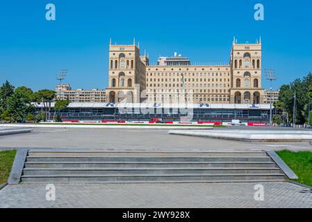 Bakou, Azerbaïdjan, 16 septembre 2023 : Maison du gouvernement azerbaïdjanais à Bakou Banque D'Images