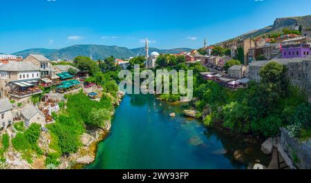 Mostar, Bosnie-Herzégovine, 14 juillet 2023 : paysage urbain de Mostar, Bosnie-Herzégovine Banque D'Images