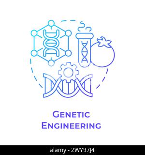 Icône de concept de gradient bleu de génie génétique Illustration de Vecteur
