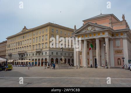 Trieste, Italie, 22 juin 2023 : Piazza della Borsa dans le centre de la ville italienne de Trieste Banque D'Images