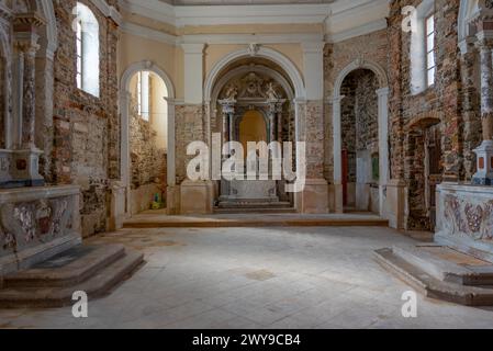 Piran, Slovénie, 22 juin 2023 : intérieur de la cathédrale de San Giorgio dans la ville slovène Piran Banque D'Images