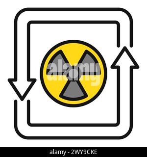 Flèches avec vecteur de symbole de radiation concept de zone nucléaire icône colorée ou élément de conception Illustration de Vecteur