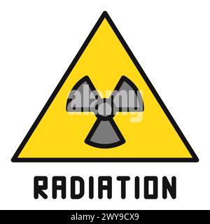 Triangle avec concept de vecteur d'avertissement de radiation icône colorée ou élément de logo Illustration de Vecteur