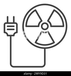 Rayonnement avec symbole ou icône linéaire du concept d'avertissement de rayonnement vectoriel d'obturation Illustration de Vecteur