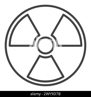 Concept d'avertissement de danger radioactif vectoriel icône simple ou signe dans le style de ligne mince Illustration de Vecteur