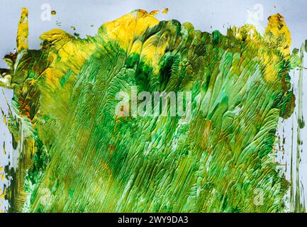 Une peinture vibrante de fond vert et jaune Banque D'Images