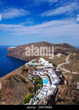 Hôtels au bord de la caldeira, Santorini Thira Island, Cyclades, Îles grecques, Grèce, Europe Copyright : KarolxKozlowski 1245-3567 Banque D'Images