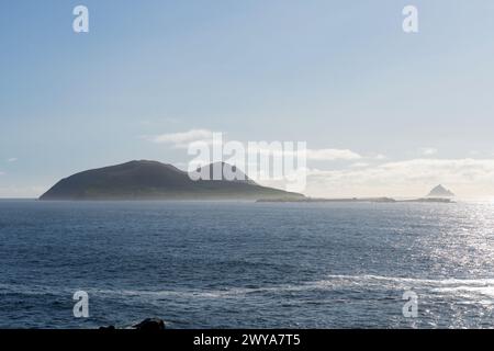 Les îles Blasket, vues de la péninsule de Dingle, comté de Kerry, Irlande, septembre. Banque D'Images