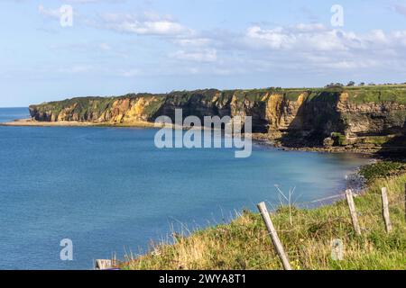 La pointe du hoc, Cricqueville-en-Bessin, Calvados, Normandie, France, Europe Copyright : CamilloxBalossini 1360-517 Banque D'Images