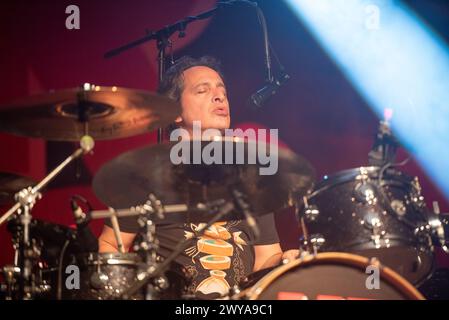 03 avril 2024 : le batteur Nick D'Virgilio, Mr. Big, joue un concert à Milan, en Italie Banque D'Images