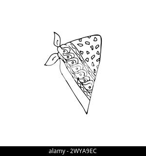 Bandana de cow-boy dessiné à la main. Wild West vintage élément illustration vectorielle rétro de cow-boy occidental, mouchoir, ou foulard. Illustration de Vecteur