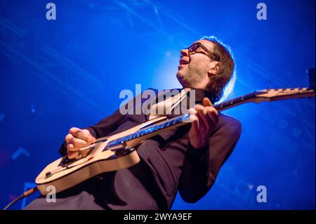 03 avril 2024 : le guitariste Paul Gilbert, Mr. Big, donne un concert à Milan, en Italie Banque D'Images