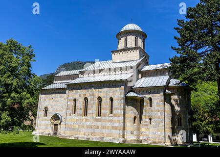 Église du monastère orthodoxe serbe de Visoki Decani, site du patrimoine mondial de l'UNESCO, Decan, Kosovo, Europe Copyright : Godong 809-8989 Banque D'Images
